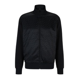 cotton-blend regular-fit sweatshirt with monogram pattern