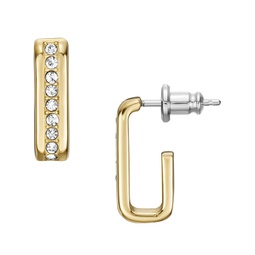 womens archival glitz gold-tone stainless steel hoop earrings