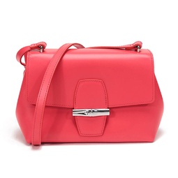 roseau leather crossbody handbag in poppy pink