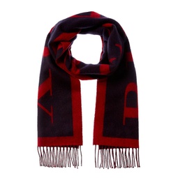 logo fringed cashmere & wool-blend scarf