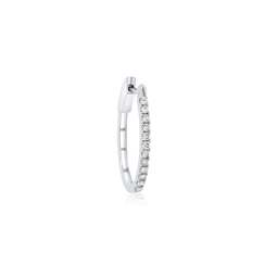 14kt white gold diamond half-way oval hoop earrings containing 0.50 cts tw