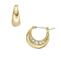womens ear party gold-tone stainless steel hoop earrings