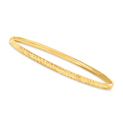 canaria 10kt yellow gold diamond-pattern bangle bracelet