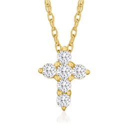 canaria diamond cross pendant necklace in 10kt yellow gold