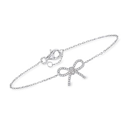 by ross-simons diamond bow bracelet in sterling silver