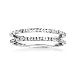 diamond jewelry set: 2 stackable rings in sterling silver