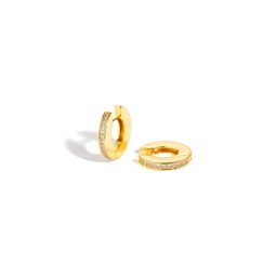 gold hoop cubic zirconia earrings