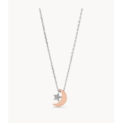 womens two-tone stainless steel pendant necklace
