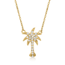 canaria diamond palm tree necklace in 10kt yellow gold