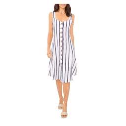 womens linen striped shift dress