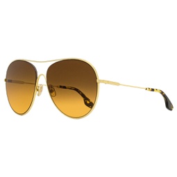 womens oversize aviator sunglasses vb131s 708 gold/havana 63mm