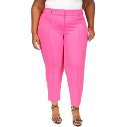 plus womens pleated office cropped pants