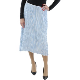 womens striped handkerchief hem pleated skirt