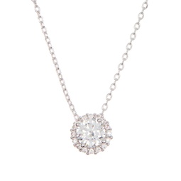 swarovski crystal halo necklace silver