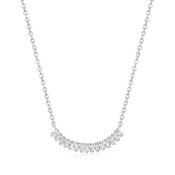 by ross-simons diamond curved bar necklace in sterling silver