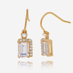 14k yellow gold diamond and morganite topaz drop earrings pe578-ygmt