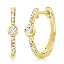14k gold & diamond huggie earrings