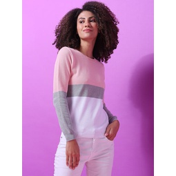 women colorblock stylish casual sweaters