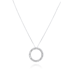 14kt white gold diamond circle hoop pendant with 1.00 cts tw