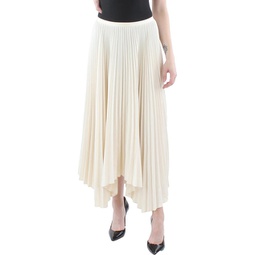 womens pleated midi asymmetrical skirt