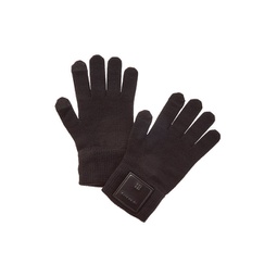 leather patch wool gloves