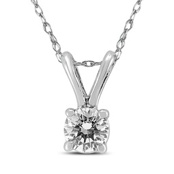 1/2 carat diamond solitaire pendant in 10k white gold