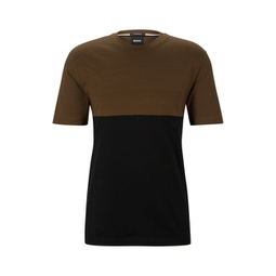 interlock-cotton regular-fit t-shirt with color-blocking