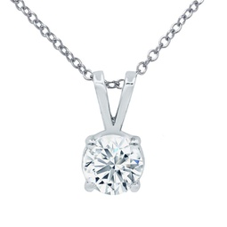 14kt white gold diamond double bail solitaire pendant containing 0.50 cts tw