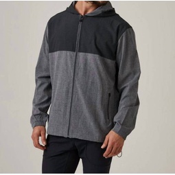 oxygenate two-toned full zip hooded jacket in grey