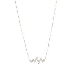 heartbeat zigzag necklace silver swarovski crystal