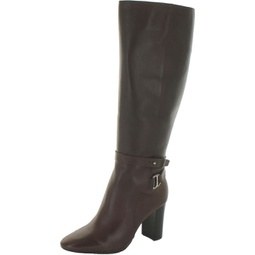 makenna womens leather zip-up knee-high boots