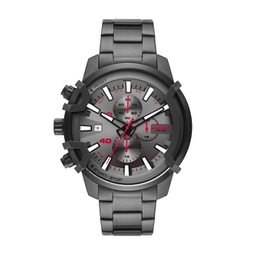 mens griffed chronograph, gunmetal-tone stainless steel watch