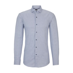 slim-fit shirt in easy-iron structured stretch cotton