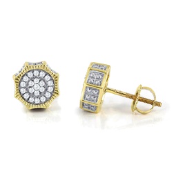 14k yellow gold earrings with 0.15 ct. diamonds