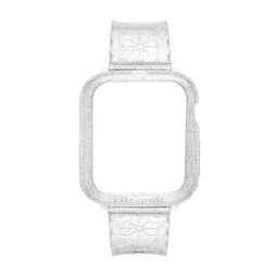 new yorks womens 40mm silver glitter jelly apple watch bumper and band set