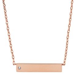womens rose gold stainless steel id necklace