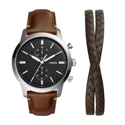 mens townsman chronograph, stainless steel watch and bracelet set