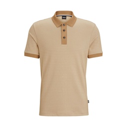 cotton-blend polo shirt with ottoman structure