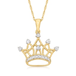 canaria diamond crown pendant necklace in 10kt yellow gold