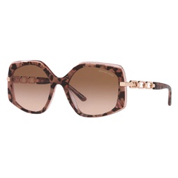 womens chyenne 56mm pink tortoise sunglasses