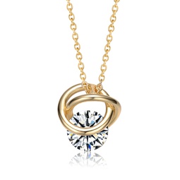 sterling silver 14k yellow gold plated with 1.20ct lab created moissanite necklace
