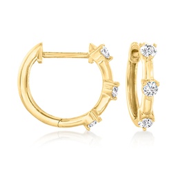 canaria diamond huggie hoop earrings in 10kt yellow gold