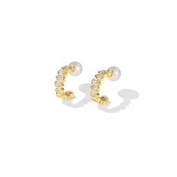 golden teardrop zirconia earrings