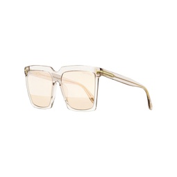 womens square sunglasses tf764 sabrina-02 20z transparent champagne 58mm
