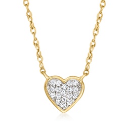 canaria diamond-accented heart cluster necklace in 10kt yellow gold