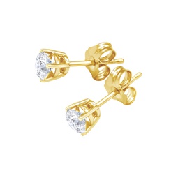 14kt yellow gold diamond stud earrings containing 0.50 cts tw