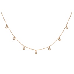 14 kt yellow gold, 17 diamonds-by-the-yard necklace featuring 0.75 cts tw round diamonds