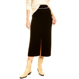 wool-blend midi skirt