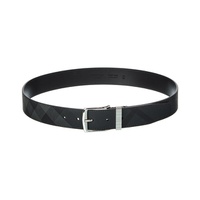 check e-canvas & leather belt