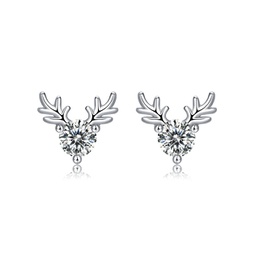 sterling silver with 0.30ctw lab created moissanite antler stud earrings